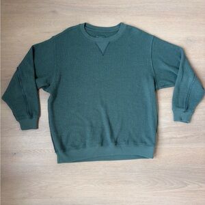 Women’s Green Thermal Crewneck Sweater